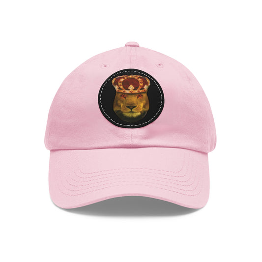 Dad Hat with Leather Patch (Round)